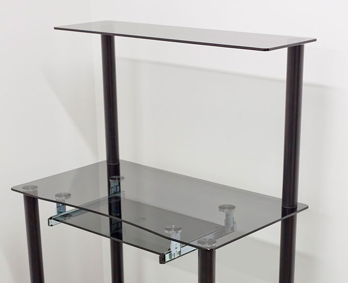 Стеклянный стол для компьютера КС-01 (серый)