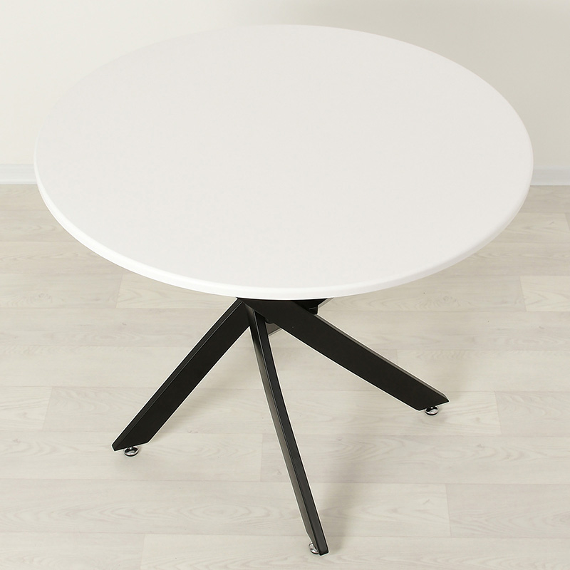 Обеденный круглый стол Рим 18 (белый/черные)