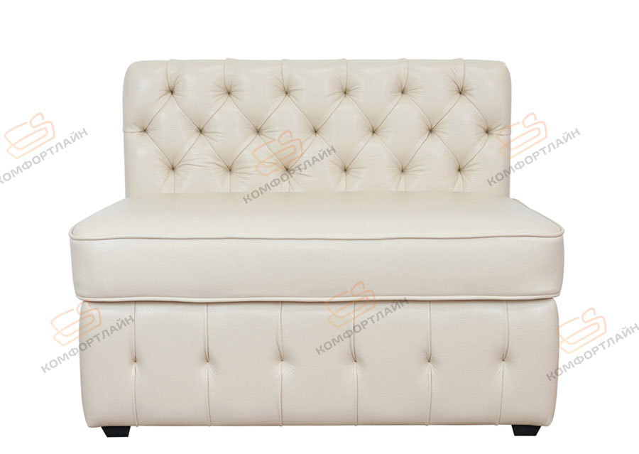 Прямой диван для кухни Честер-Софт в белой экокоже