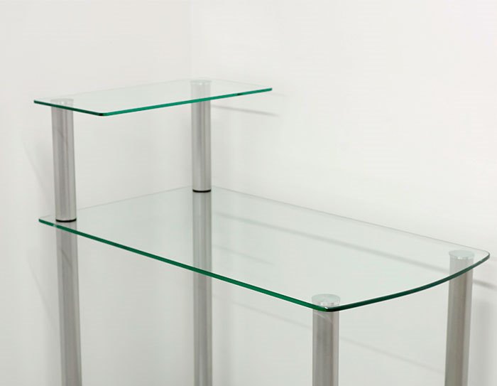 Компьютерный стеклянный стол КС-02 (прозрачный)