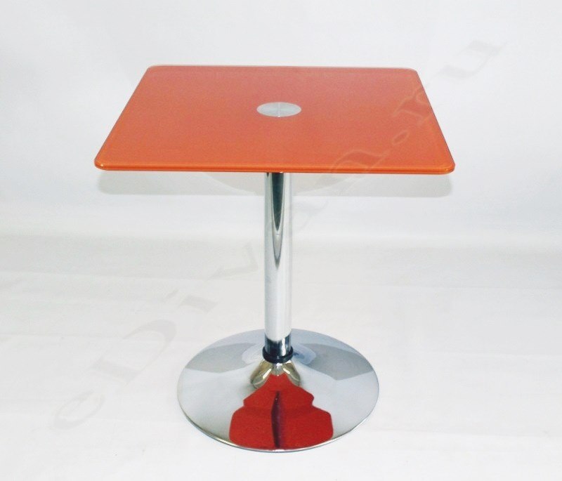 Кухонный стеклянный стол Троя 10-К (оранжевый)