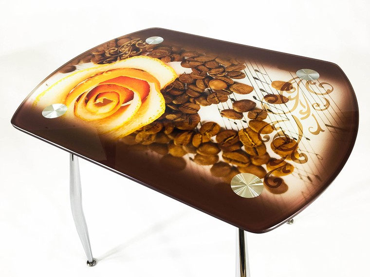 Стеклянный кухонный стол Вокал 32 (фотопечать кофе)