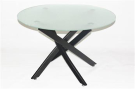 Стеклянный кухонный стол Рим 18 (матовый на черных ножках)
