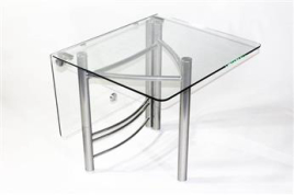 Кухонный стеклянный раскладной стол Опус (прозрачный)