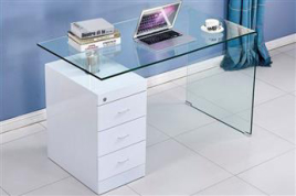 Стеклянный компьютерный стол F 306-650 (прозрачный)