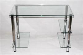 Компьютерный стеклянный стол Премьер-3 (прозрачный)
