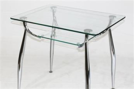 Стеклянный кухонный стол Вокал 10 (прозрачный)+