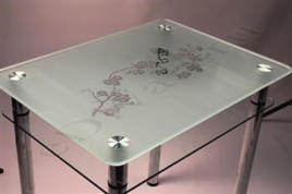 Обеденный стол из стекла Эдель 11 матовый с рисунком Сакура