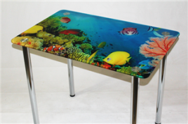 Обеденный стол с фотопечатью Рыбки (модель Эдель 10)