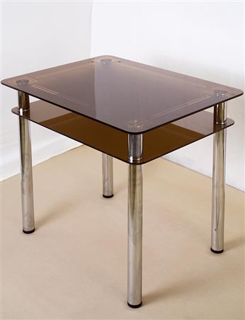 Обеденный стеклянный стол Эдель 11 (бронзовое-матовое с рисунком)