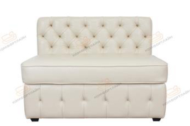 Прямой диван для кухни Честер-Софт в белой экокоже
