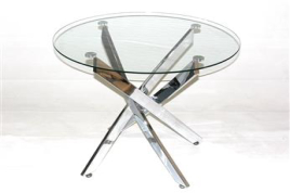 Стеклянный кухонный стол Рим 18 (прозрачный)