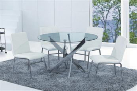 Стеклянный кухонный стол Рим 18 (серый-прозрачный)
