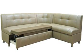 Угловой диван на кухню со спальным местом Сенатор-СВ (обивка-экокожа
