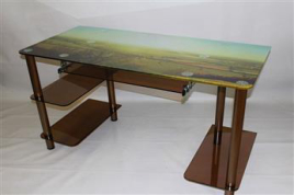 Компьютерный стол из стекла Премьер с фотопечатью Пейзаж