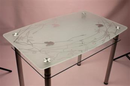 Обеденный стол из стекла Эдель 15 (матовый с рисунком)