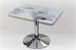 Стеклянный обеденный стол Троя (с фотопечатью Белая орхидея)