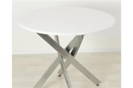 Обеденный круглый стол Рим 18 (белый/металлик)
