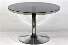 Обеденный стеклянный стол Троя 18 (серый-прозрачный)