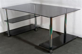 Компьютерный стол из стекла Премьер (серый-прозрачный)